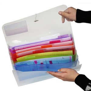 Expanding File Letter Size Rainbow Poly 7-Pocket
