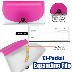 Expanding File Check Size Poly 13-Pocket