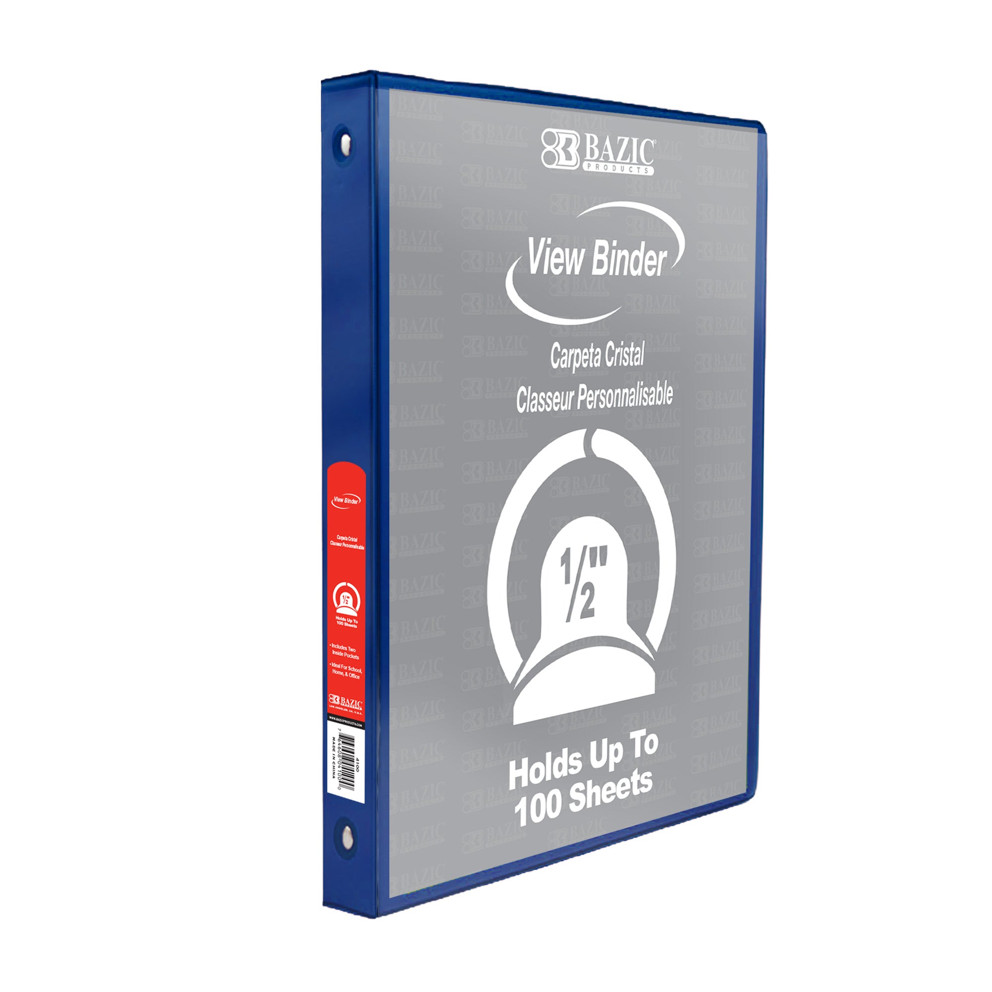 Blue 3-Ring View Binder w/ 2-Pockets