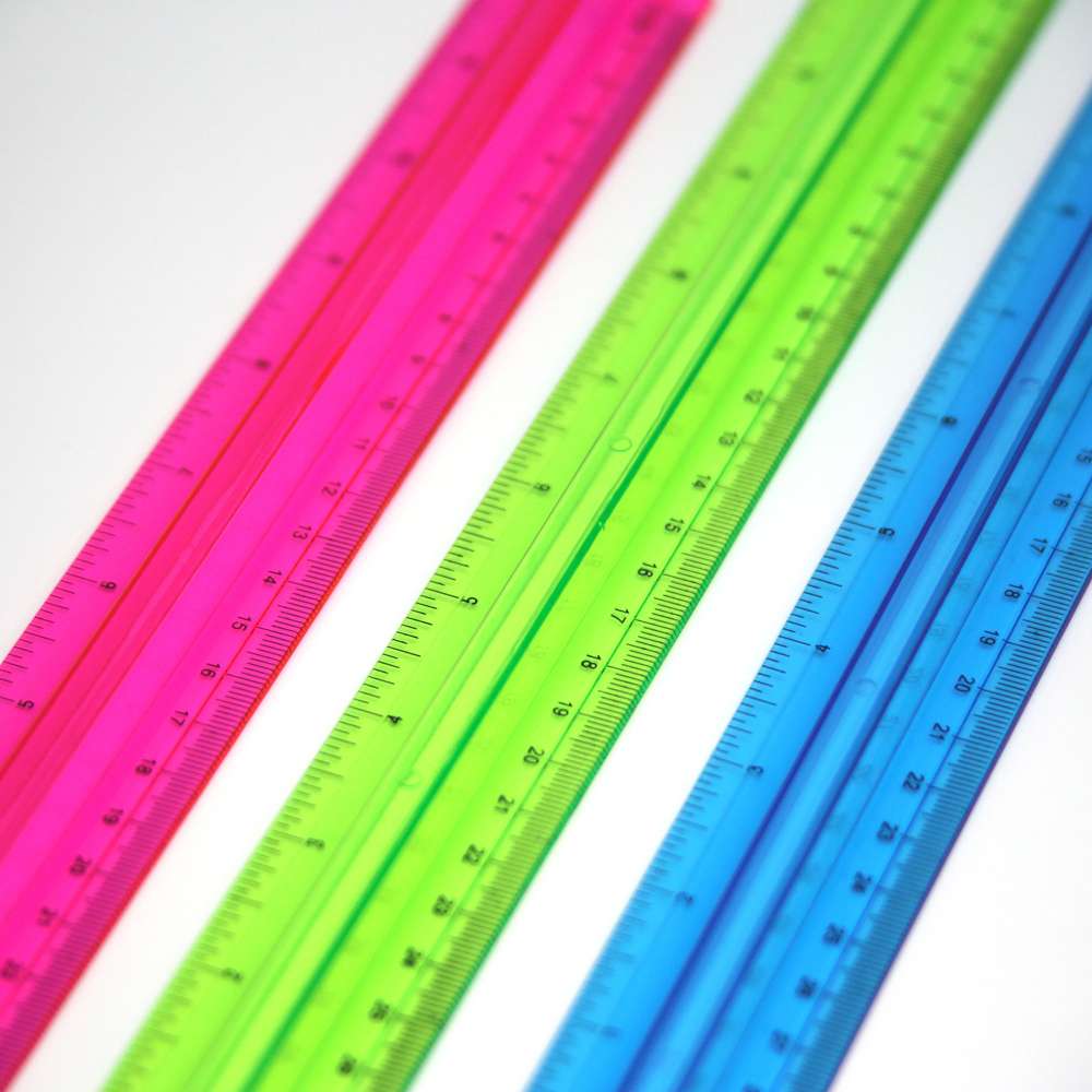 BAZIC Plastic Clear Ruler 12 (30cm), Students School Supplies, 24-Pack 