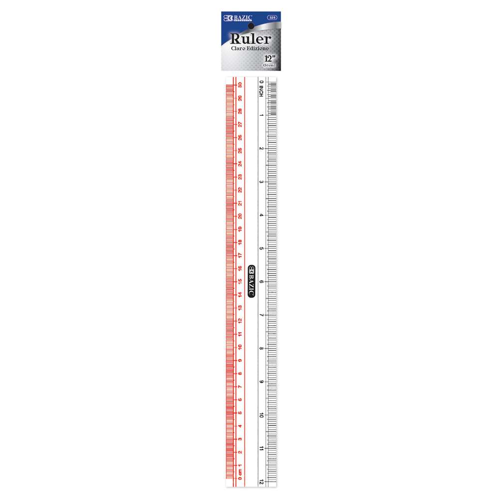 Plastic Ruler Claro Transparent 12" (30cm)