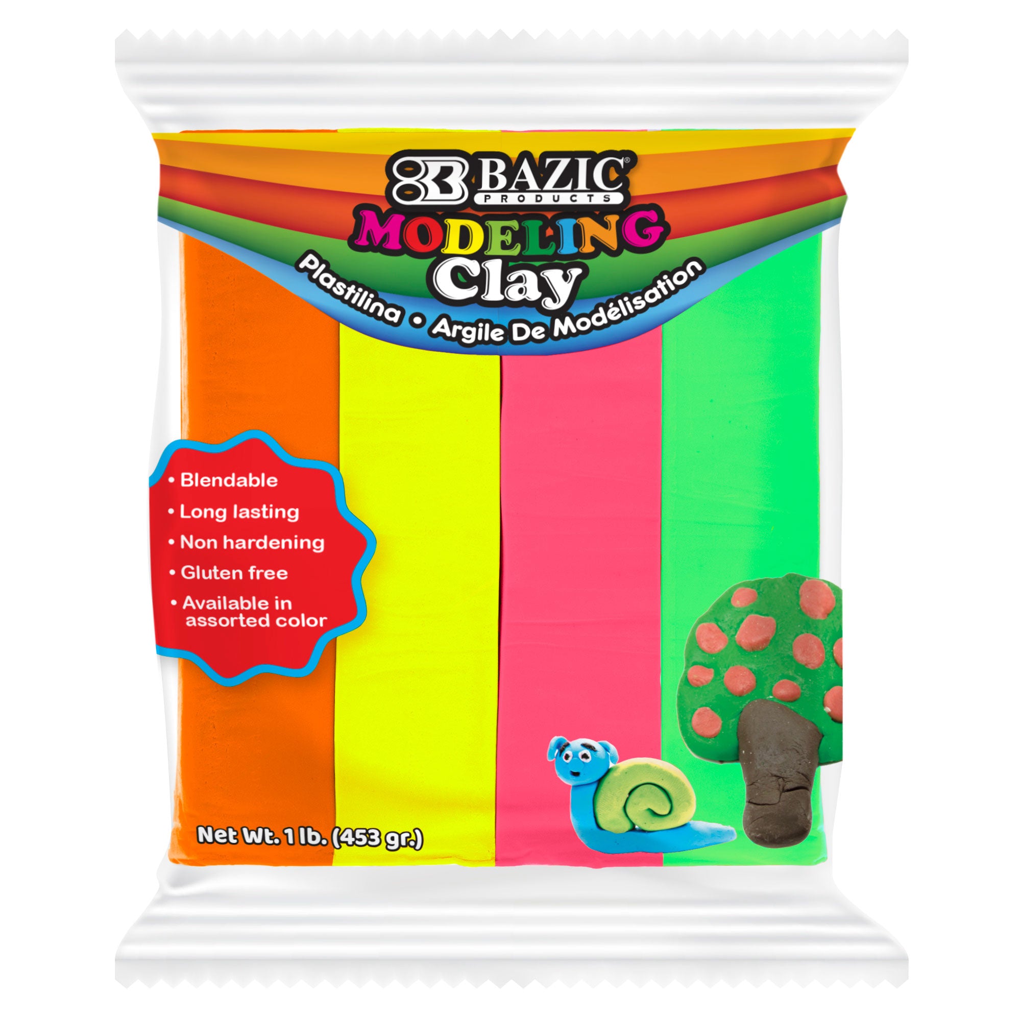 Foam Clay Large, Assorted Colours, 20 G, 8 Tub