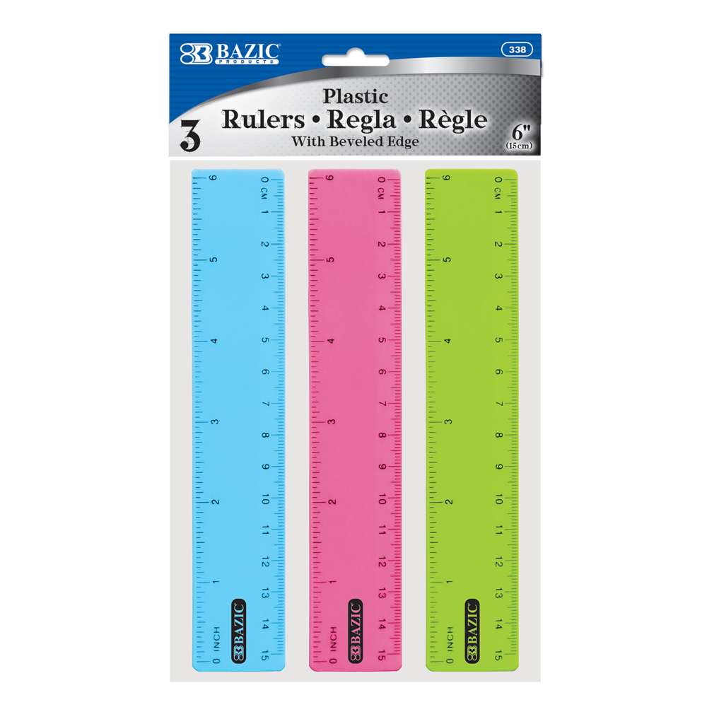 Plastic Ruler 6" (15cm) (3/Pack)