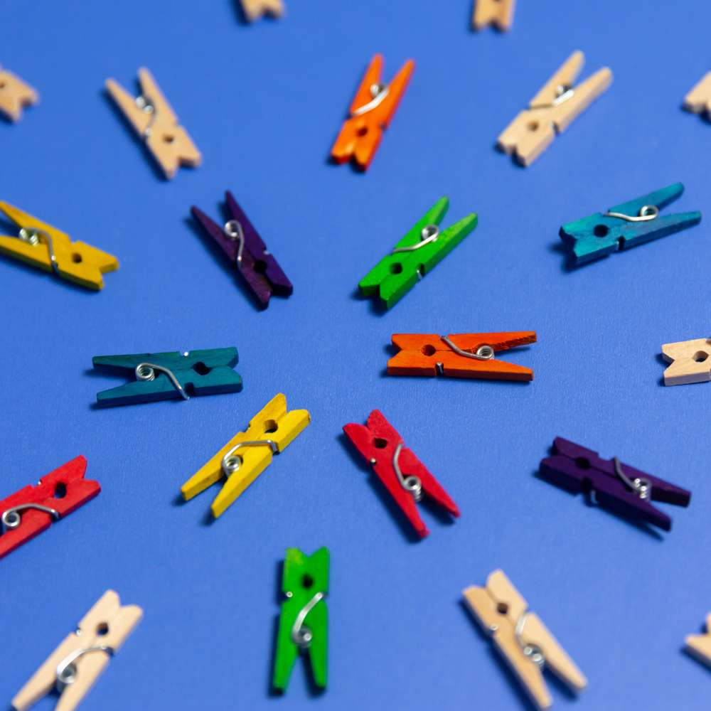 Colorful Mini Wooden Clothespins - 50/pkg —
