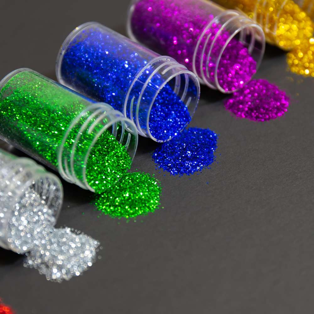Glitter for Slime, Extra fine Glitter Shakers in Shaker Jars, Great for  Slime, Art and Crafts, Nail Art Polish, Scrapbooking, Paints, Set of 5