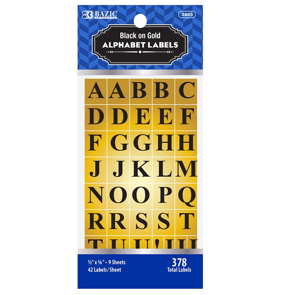 Glitter Alphabet Letter Upper Case Stickers, Gold/Red/Silver, 1-Inch,  3-Packs