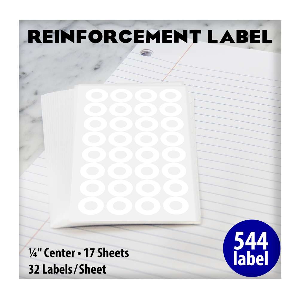 16 Sheets Tag Paper Reinforcement Circles Stickers Binder Ring Hole  Reinforcements Punch