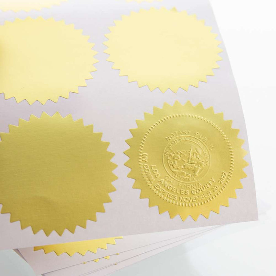 Gold Foil 2" Notary/Certificate Seal Label (42/Pack)