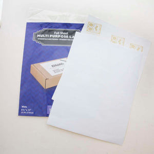 White Multipurpose Labels Full Sheet 8.5" X 11" (10/Pack)