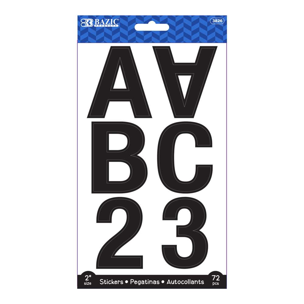 BAZIC Alphabet & Number 2 Black Color (10 SHEETS) - Bazicstore