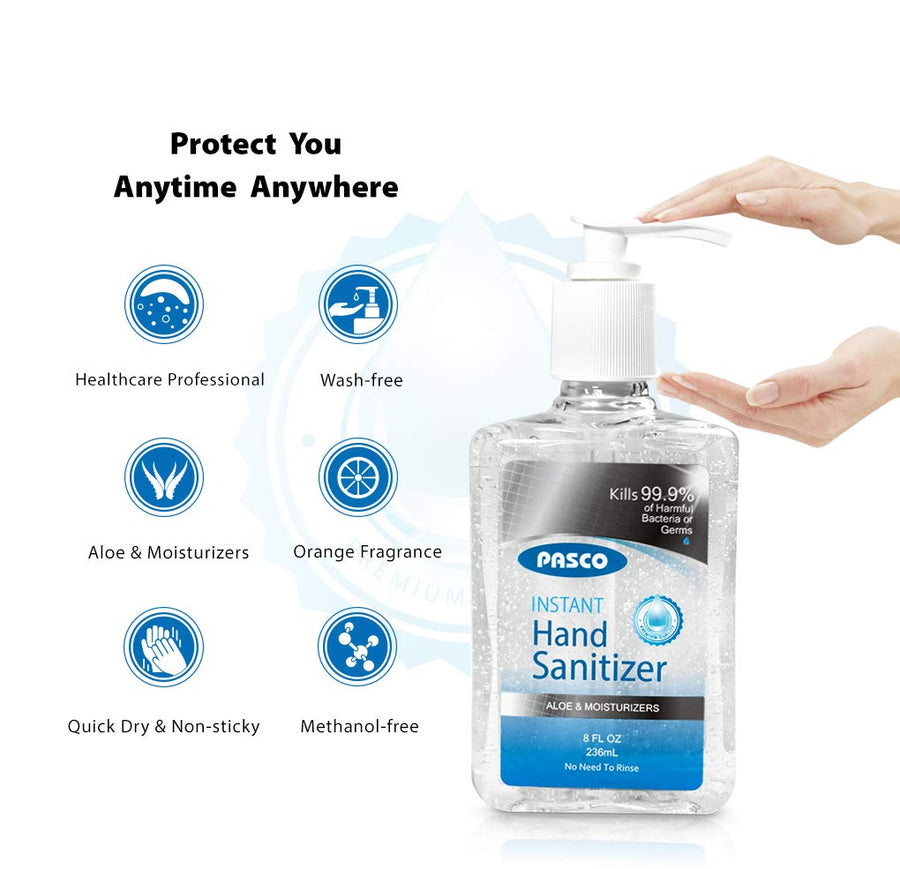 PASCO 70% Alcohol Hand Sanitizer w/ Aloe & Moisturizers (33.8 fl. oz) - Bazicstore