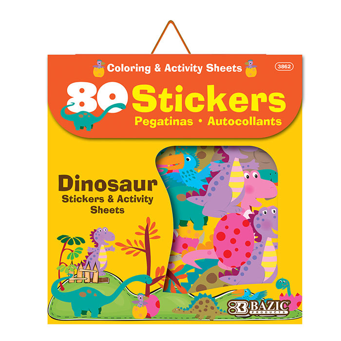 BAZIC Dinosaur Stickers, Assorted Designs