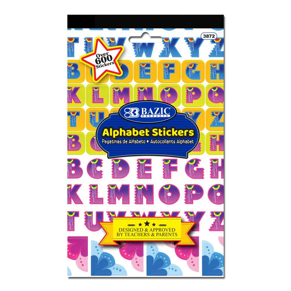 5 Pack Foam Alphabet A-Z Letter Stickers Colorful Foam Self-Adhesive Stickers for Kid's DIY Arts Craft Supplies Greeting Cards Home Decoration, Assort