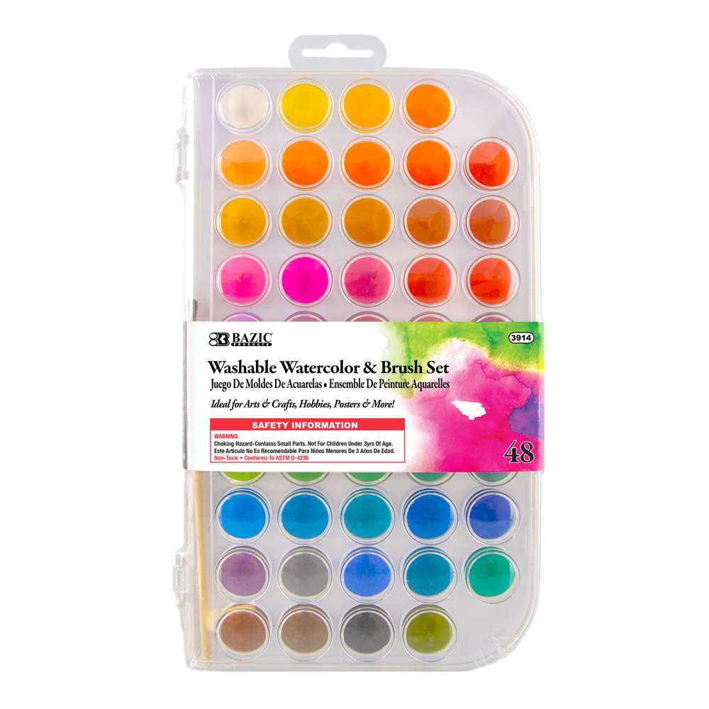 Professional 12/24/36/48 Colors Solid Watercolor Paints Set With