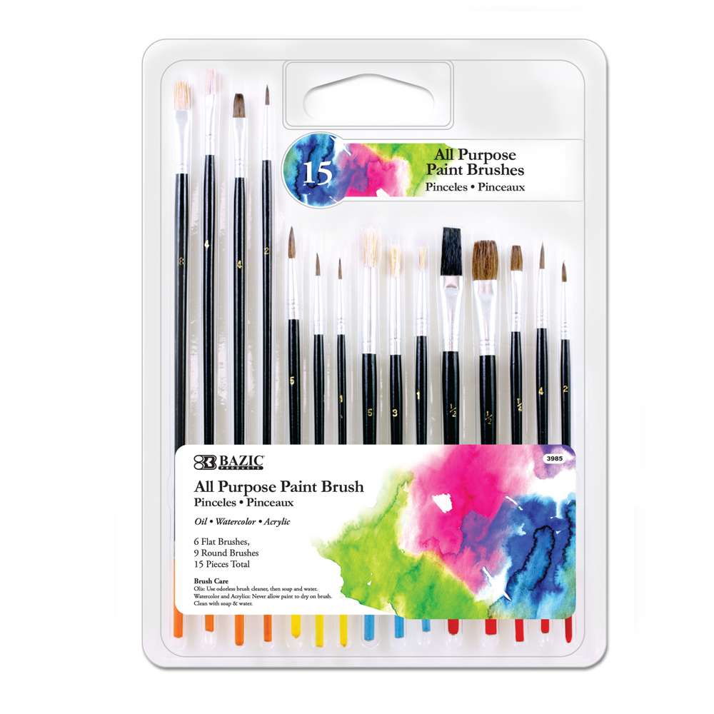 Paint Brush Set, 6 Pcs Colorful Nylon Hair Paint Brushes for Acrylic  Painting Watercolor Oil Detail Paint Brushes with Glitters Triangle Handle