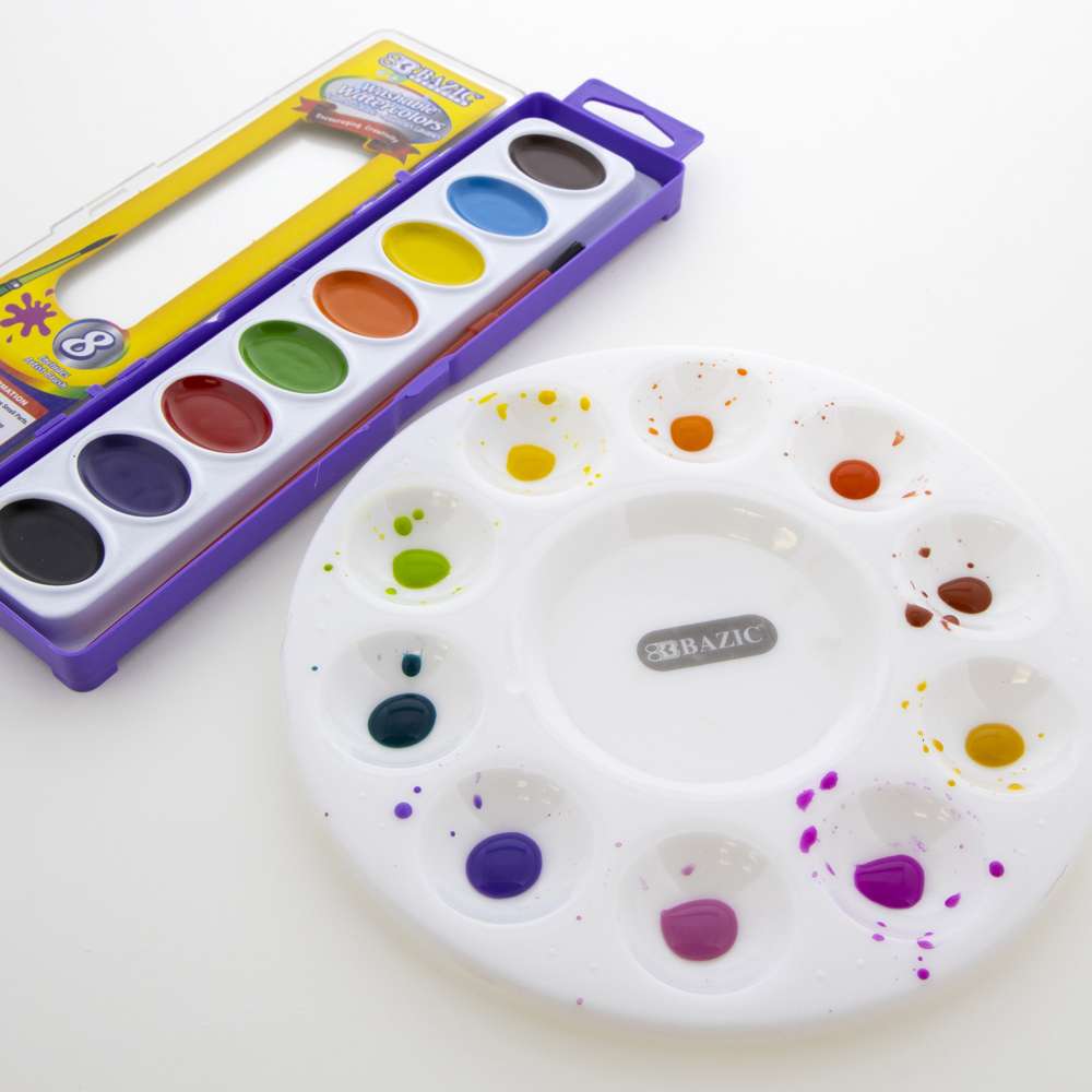 MAGICLULU 1 Set Round Serving Tray Blenders Round Tray Plastic  Trays Multi-Functional Color Pallets Practical Color Pallets Practical  Pigment Trays Watercolor Mixers Combination Birch Paint
