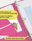 Binder View 0.5" Fuchsia 3-Ring w/ 2-Pockets