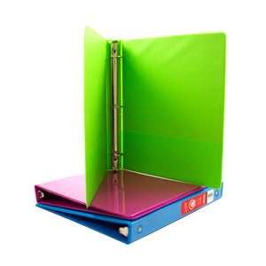 1.5" Lime Green 3-Ring View Binder w/ 2-Pockets - Bazicstore