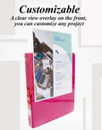 Binder View 1" Fuchsia 3-Ring w/ 2-Pockets