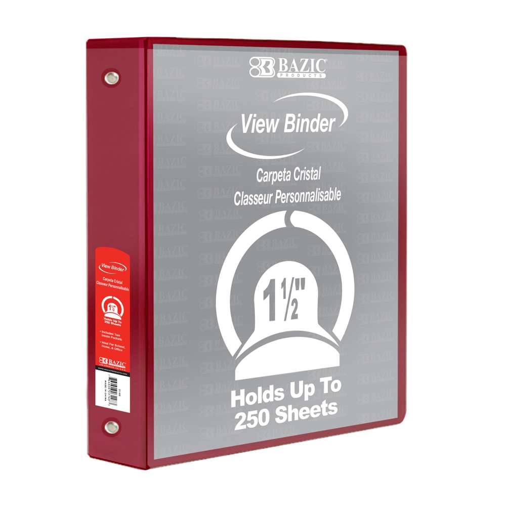Burgundy 3-Ring View Binder