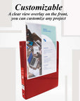 1.5" Red 3-Ring View Binder w/ 2-Pockets