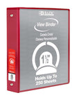 1.5" Red 3-Ring View Binder w/ 2-Pockets