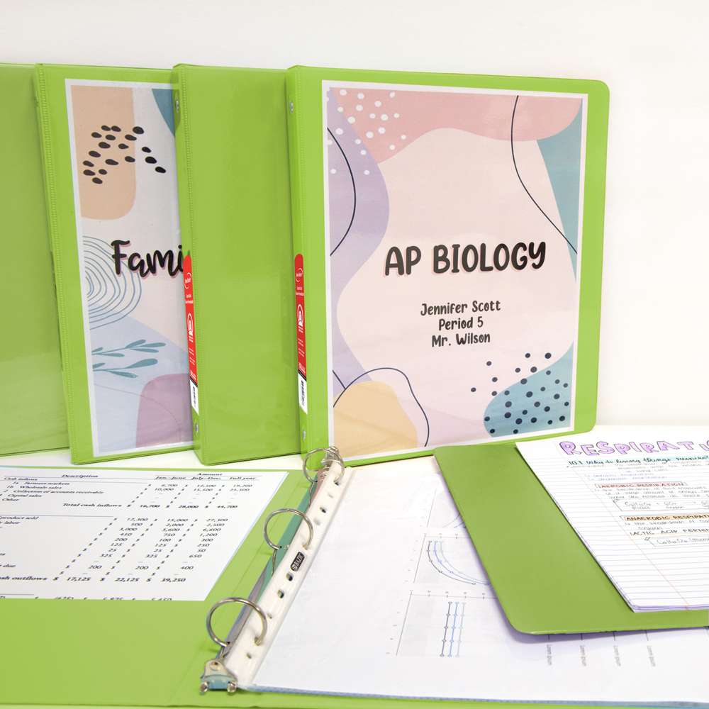 1.5&quot; Lime Green 3-Ring View Binder w/ 2-Pockets