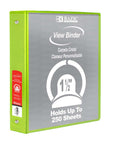 1.5" Lime Green 3-Ring View Binder w/ 2-Pockets