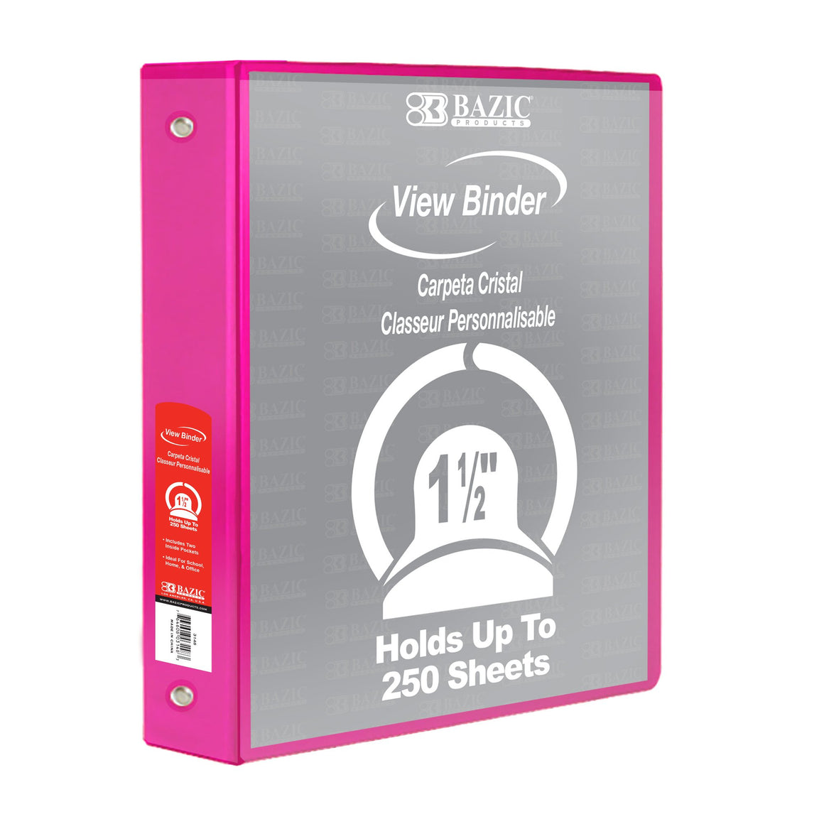 1.5" 3-Ring View Binder w/ 2-Pockets (11 Color Available)