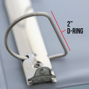2" White Slant-D Ring View Binder w/ 2 Pockets - Bazicstore