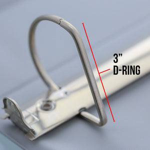 3" Grey Slant-D Ring View Binder w/ 2 Pockets - Bazicstore