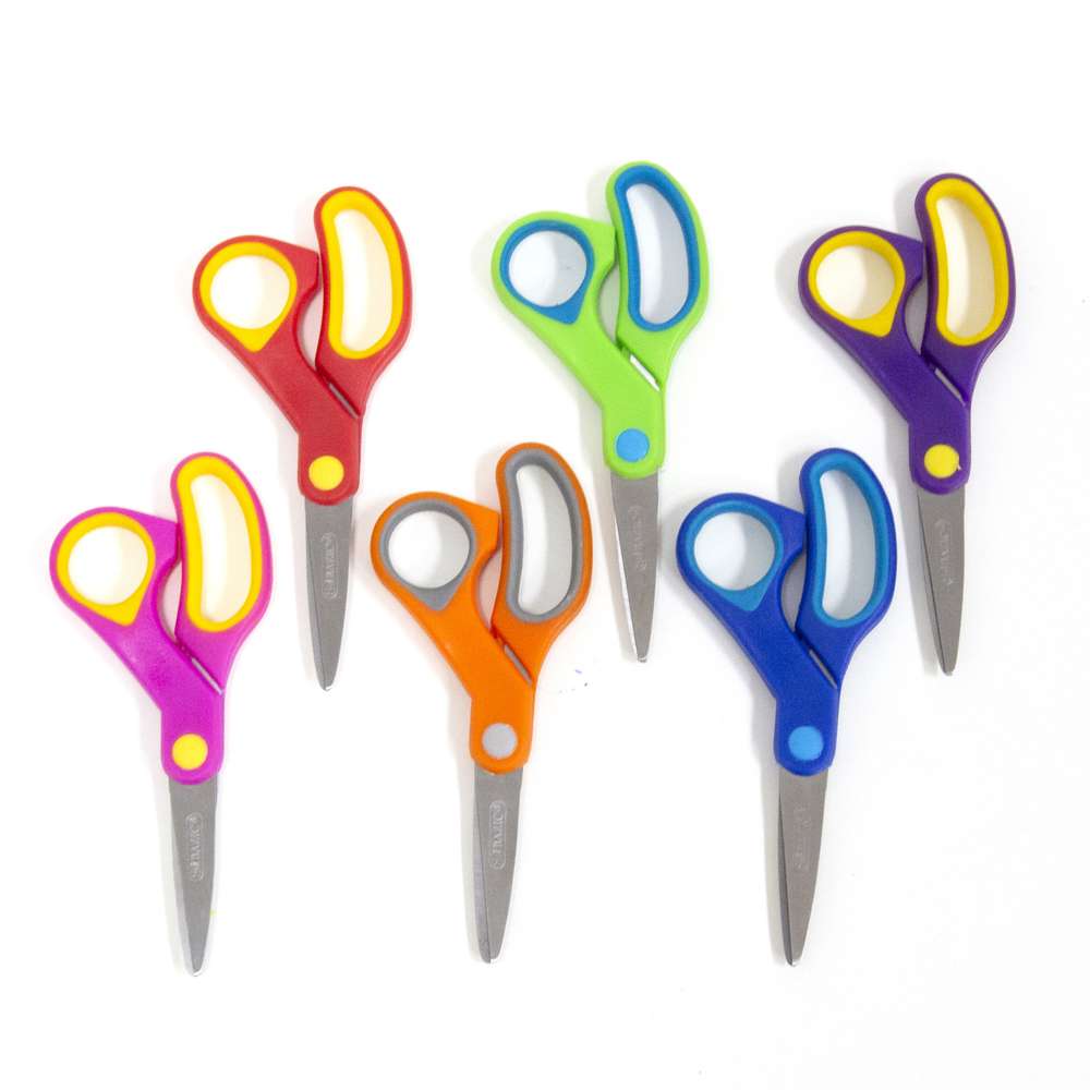 Bazic Fluorescent Safety Scissors, 5-1/2 - 3 count