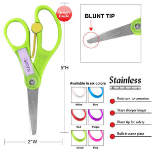 School Scissors 5" Blunt Tip With Name Tag