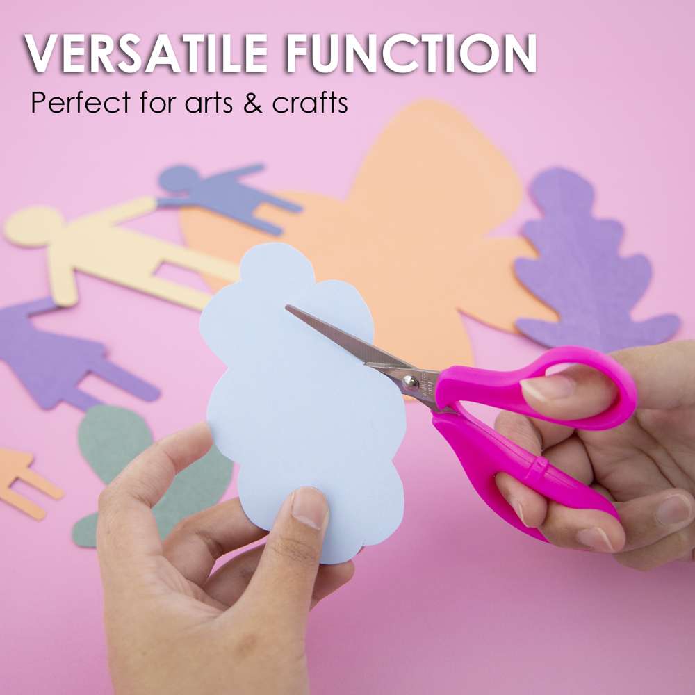 5 Pcs Art & Craft Scissors Paper Edges Cutting Sharp/Blunt Tips