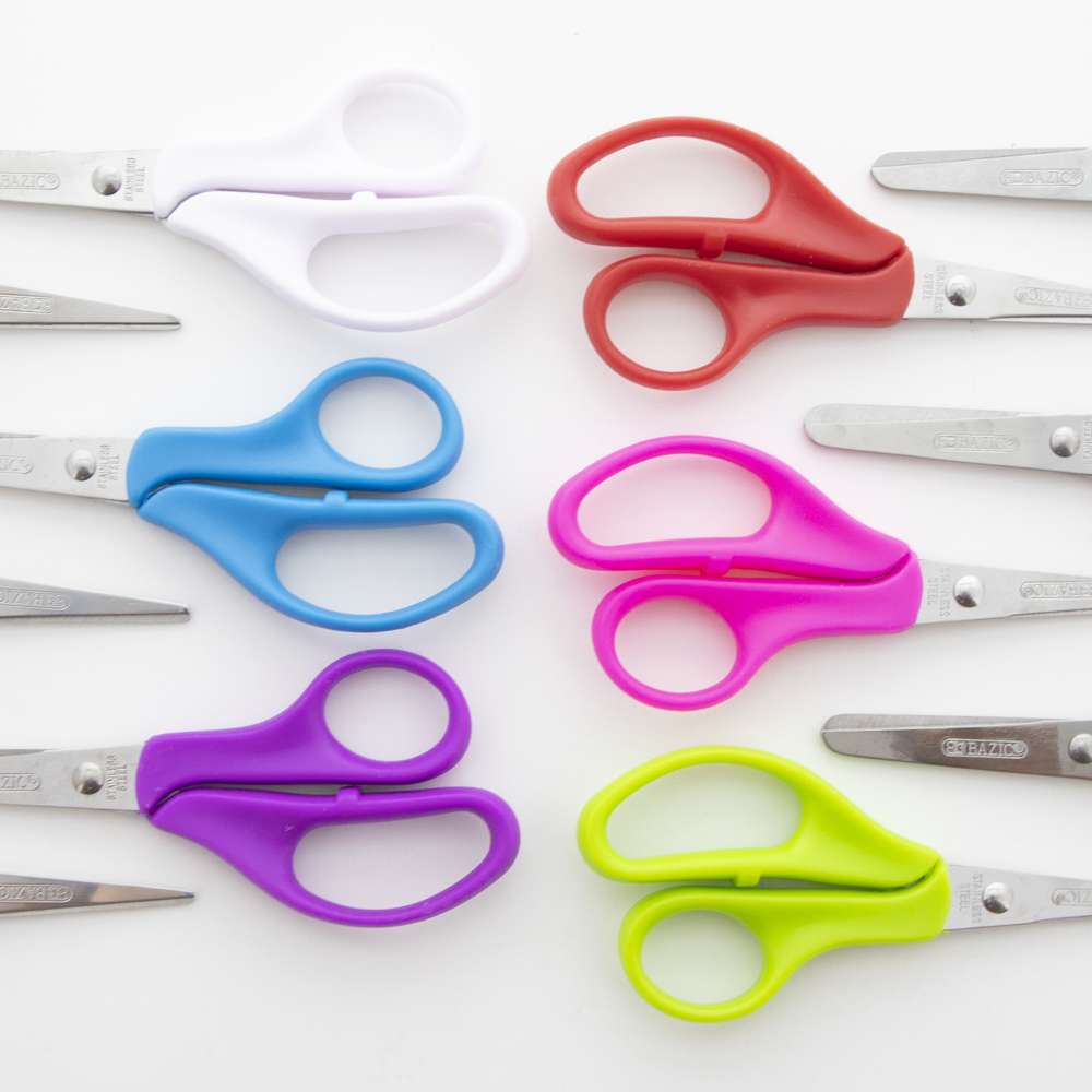 Essential 5 Pointed School Scissors, Assorted Colors | Bundle of 10 Each