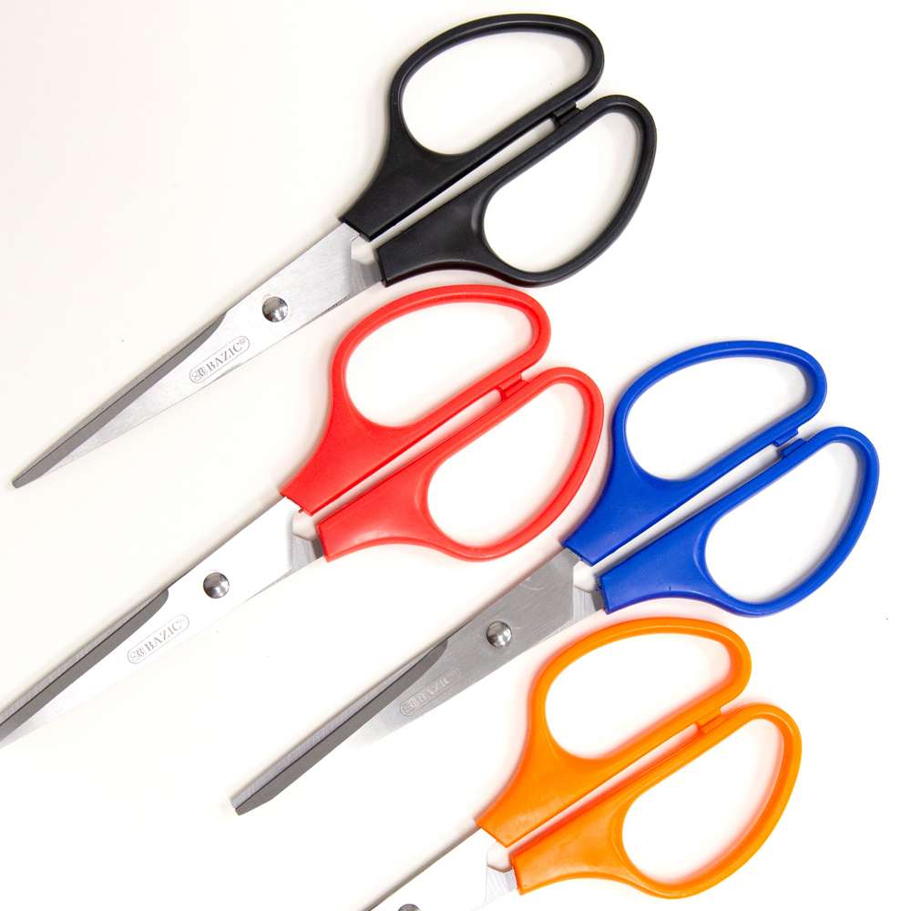 Scissors, 8 Multipurpose Sharp Scissors for Office Home High/Middle School  Student Teacher Scissor Supplies, Soft Comfort-Grip Right/Left Handles 