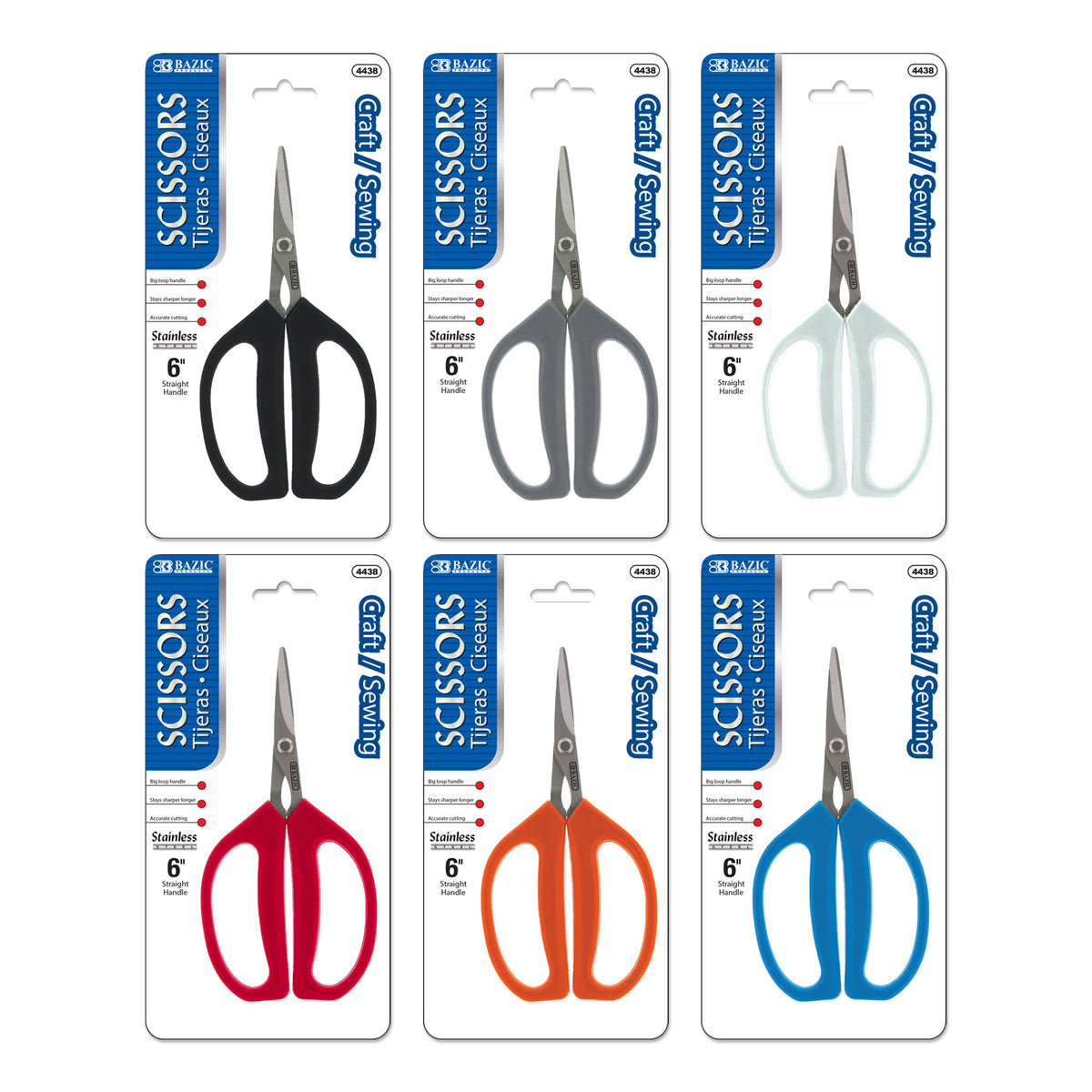 BAZIC 6 in Craft and Sewing Scissors, Stainless Steel