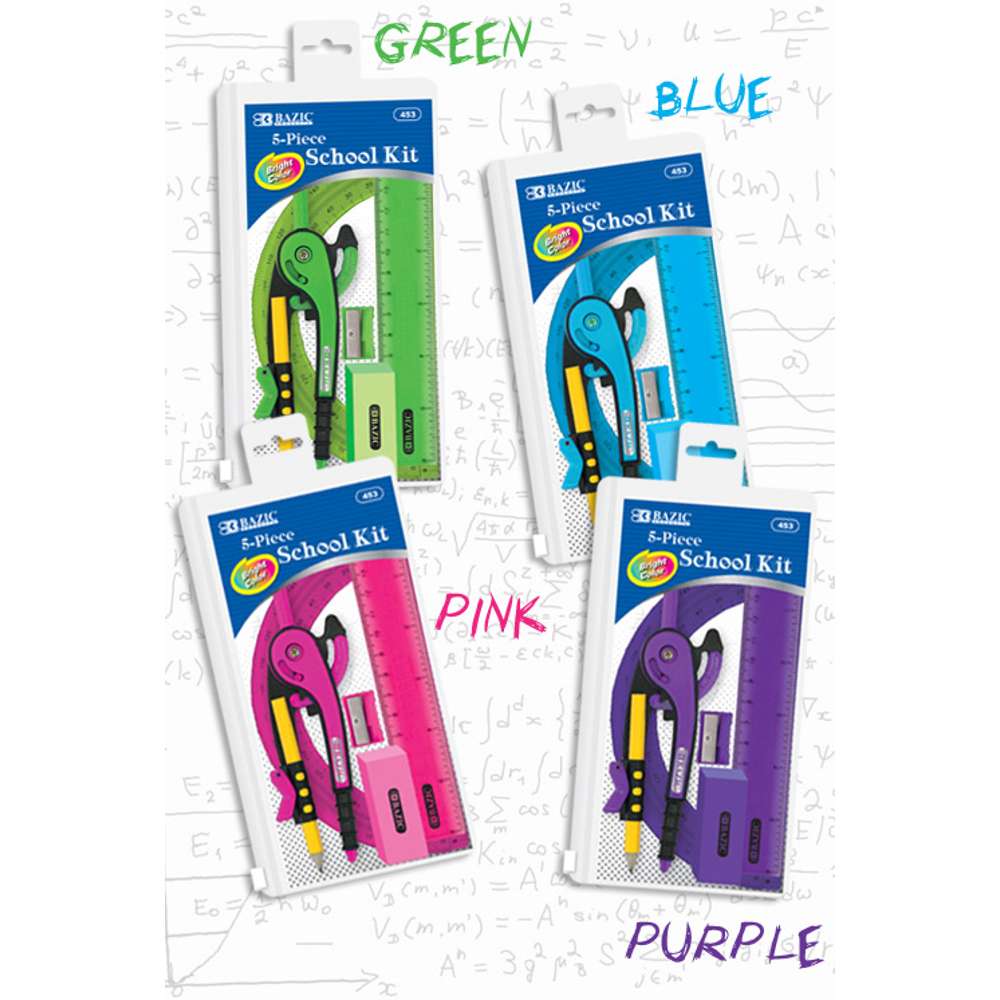 5 Pcs. School Kit w/ Zipper Pouch