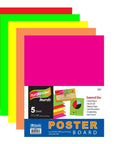 11" X 14" Multi Color Fluorescent Poster Board (5/Pack)