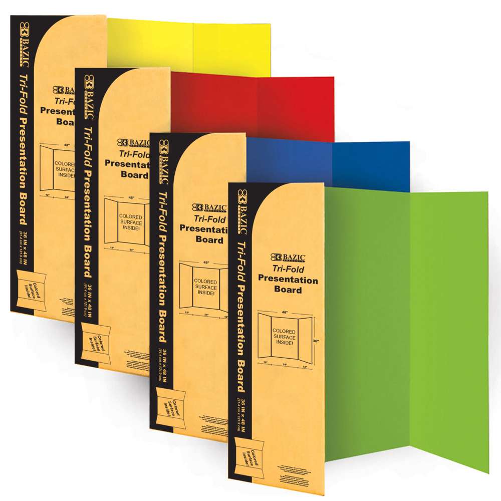 Bazic 36 x 48 Assorted Color Tri-Fold Corrugated Presentation Board