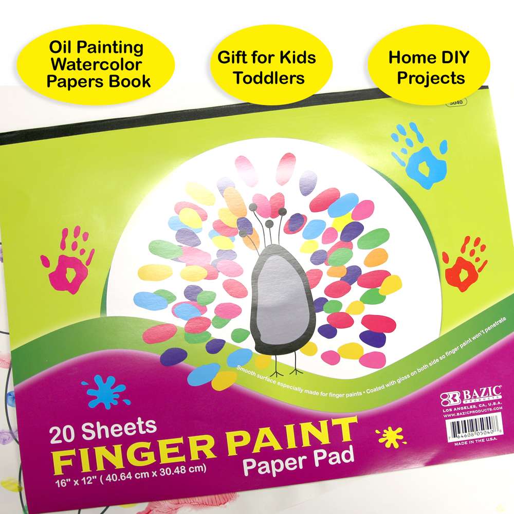 Bazic 20 Ct. 16 x 12 Finger Paint Paper Pad