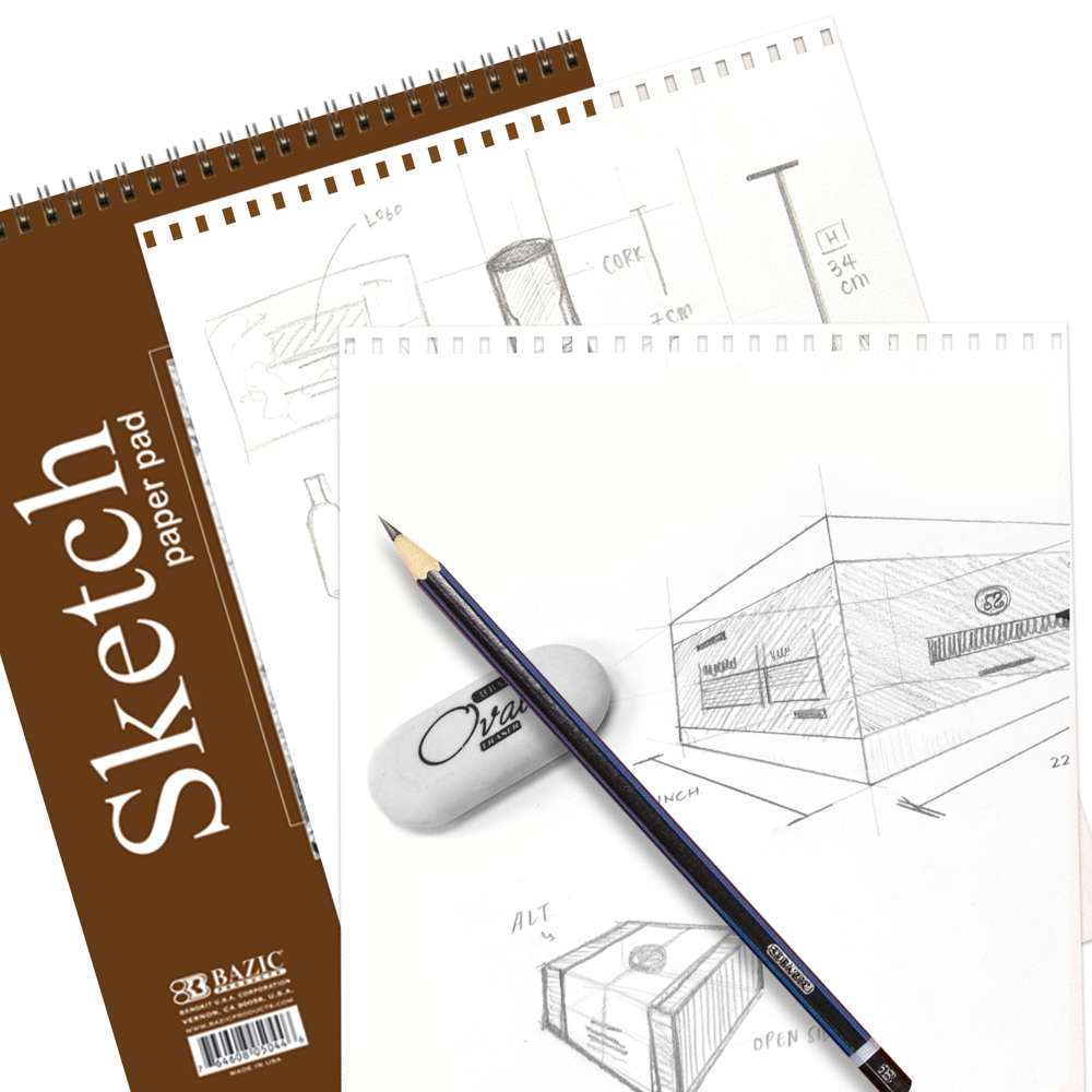 Bazic 30 Ct. 9 x 12 Top Bound Spiral Premium Sketch Pad