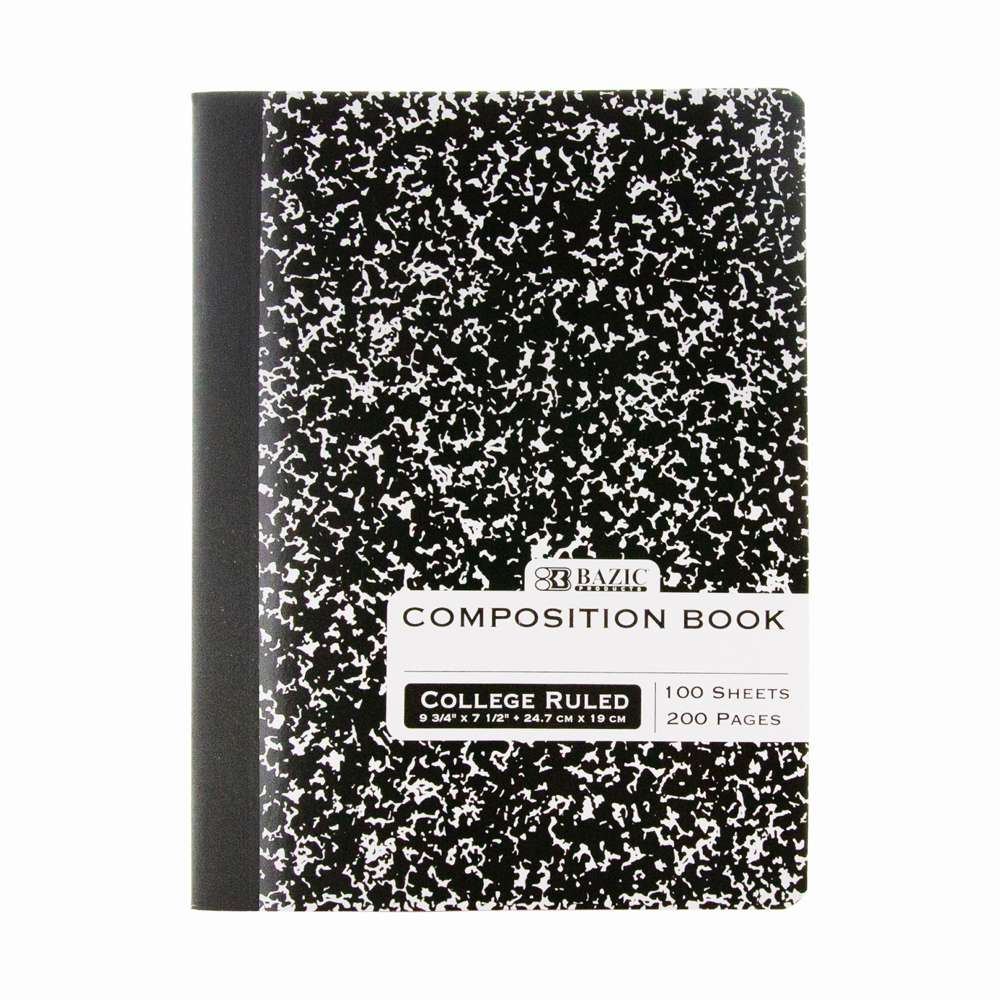 Composition Book C/R Black Marble 100 Ct.