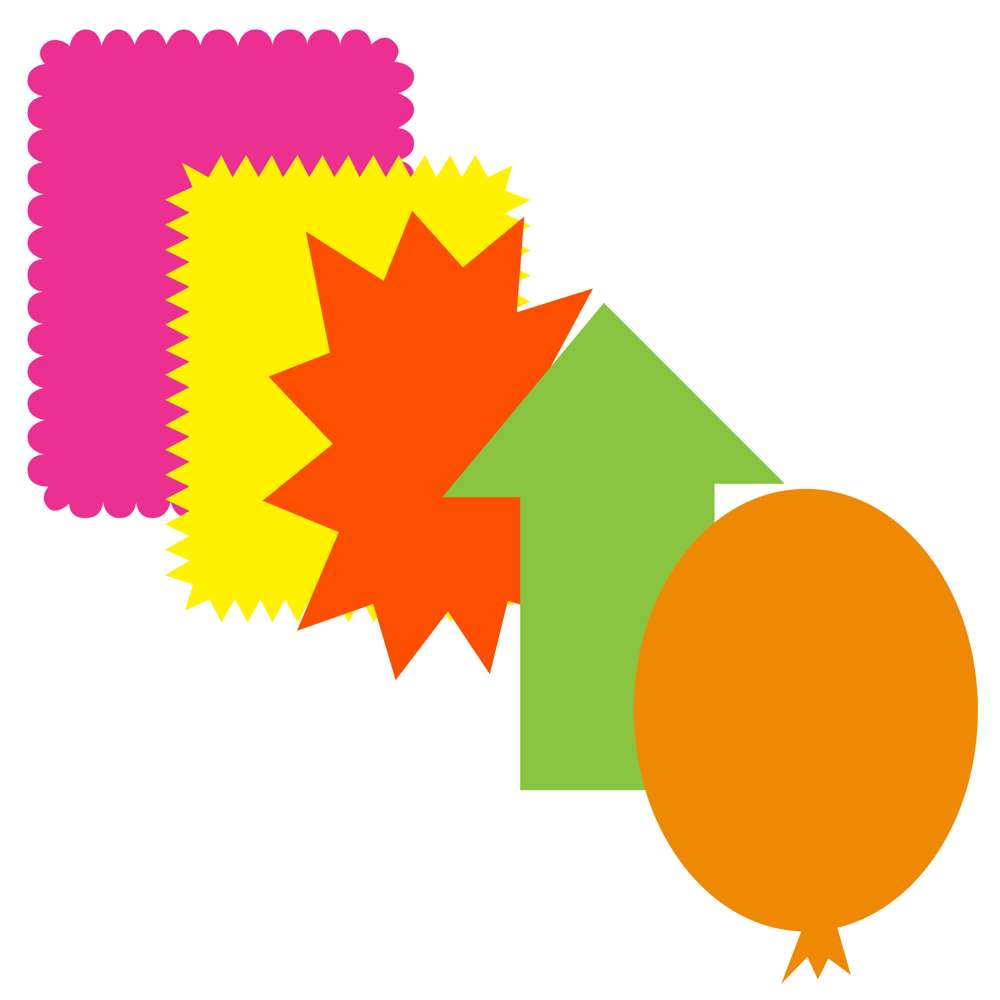 Fluorescent Pre-Cut Poster Board Shapes