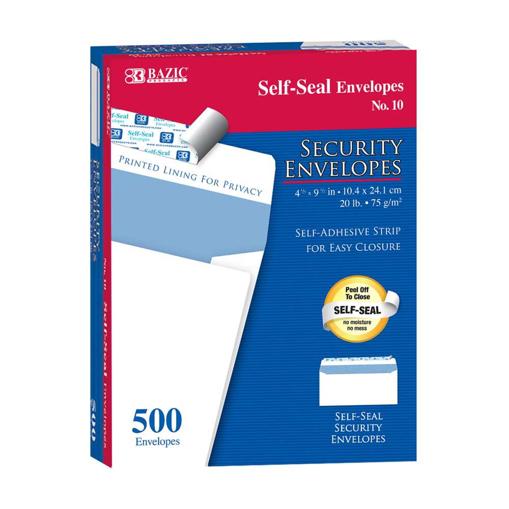 #10 Self-Seal Security Envelope (500/Pack)