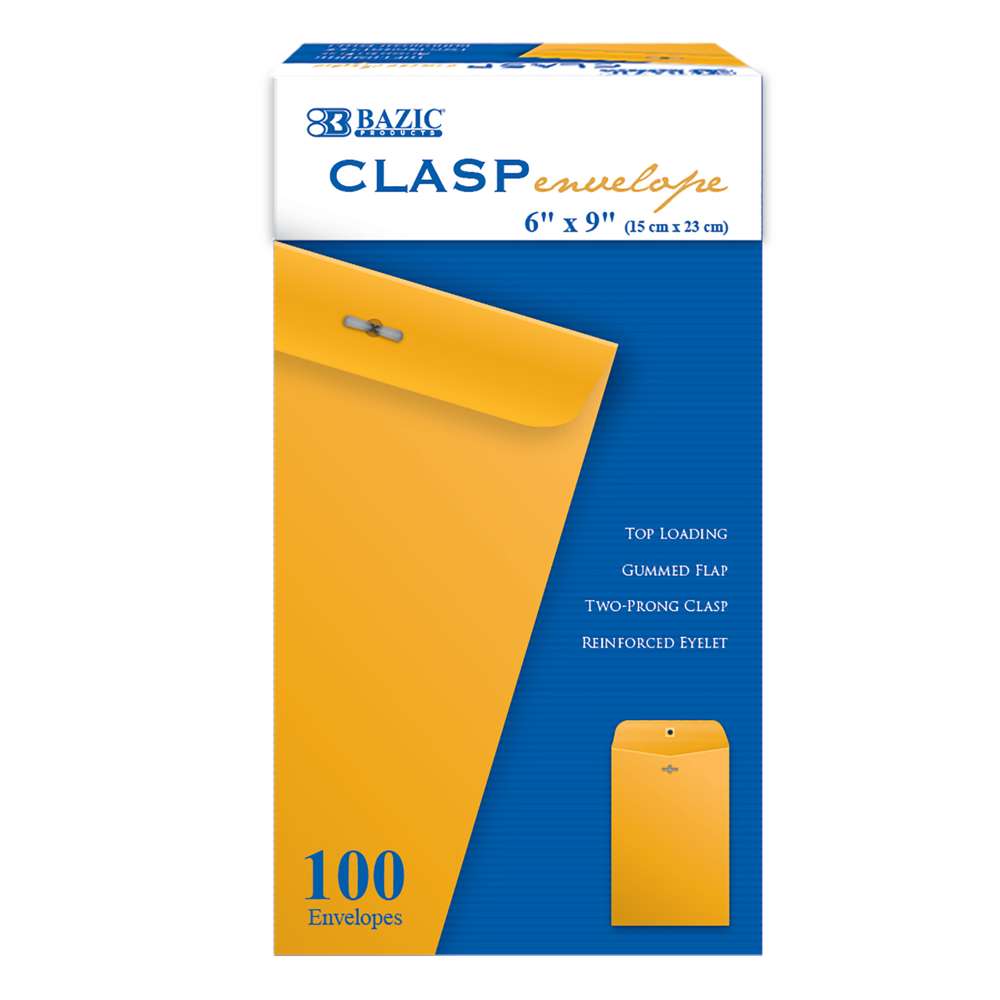 Clasp Envelope 9" X 6" (100/Pack)