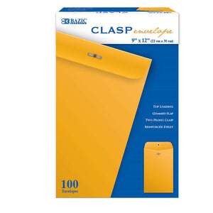 Clasp Envelope 9" X 12" (100/Pack)