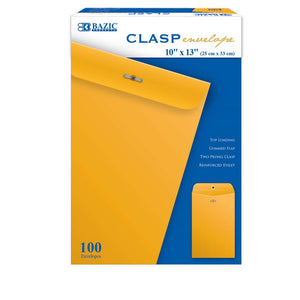 Clasp Envelope 10" X 13" (100/Pack)