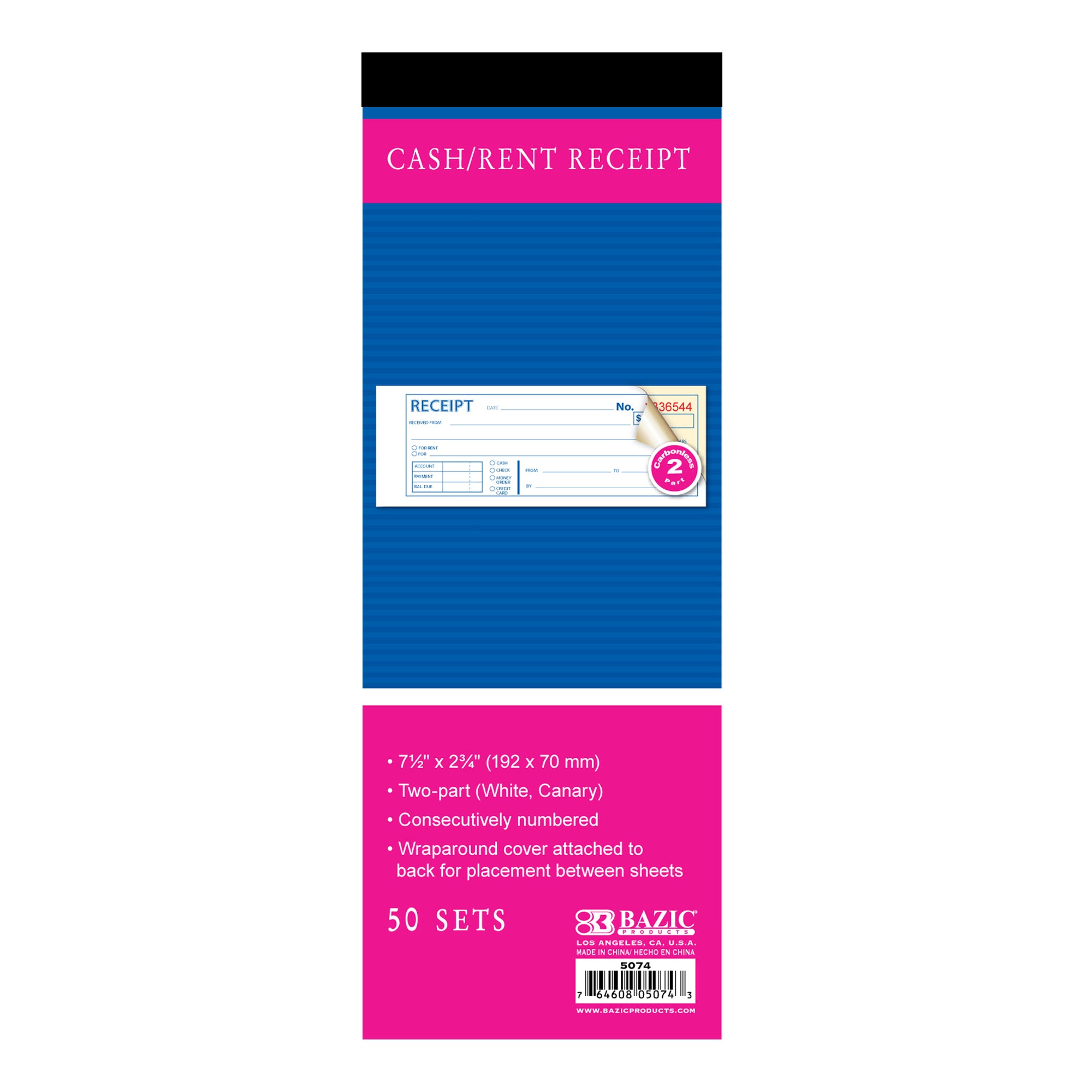 Part Carbonless Cash or Rent Receipt Book