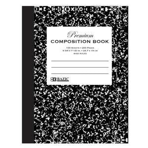 Composition Book W/R Black Marble Premium 100 Ct.